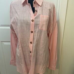 Pink button down blouse